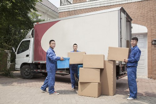 House removals planning in Arkley with boxes and moving van